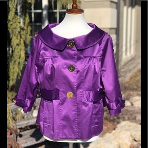 Chaus size 12 purple jacket with gold buttons EUC